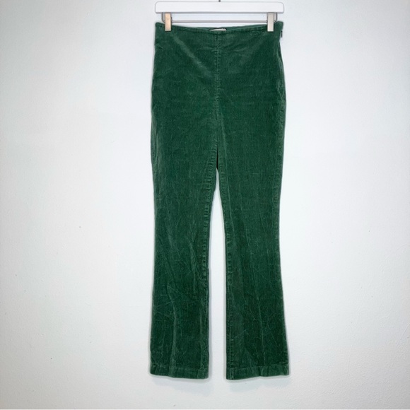 Tuckernuck Ashford green corduroy crop flare pants medium - Picture 3 of 11